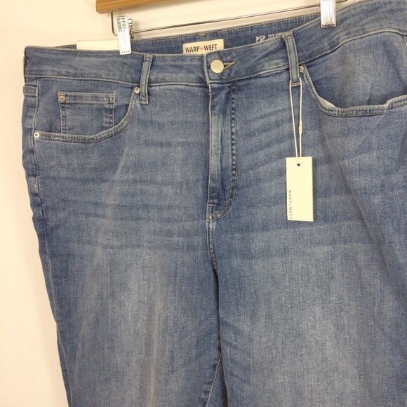 Warp + Weft Womens PSP Palm Springs Crop Bootcut Denim Jeans Blue Size 20 NWT - Picture 2 of 12